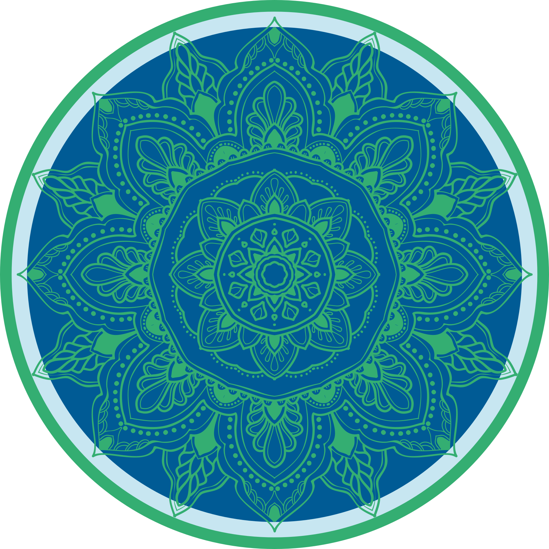 Tappeto vinile Mandala elaborata composizione floreale - TenStickers