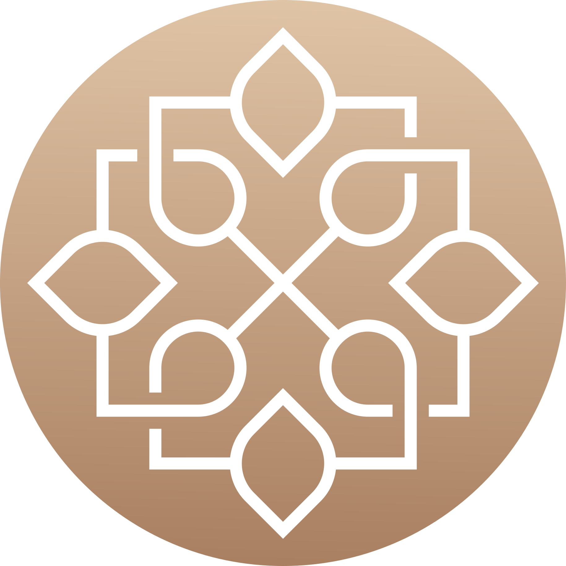 Tappeto vinile Mandala motivo marrone e bianco - TenStickers