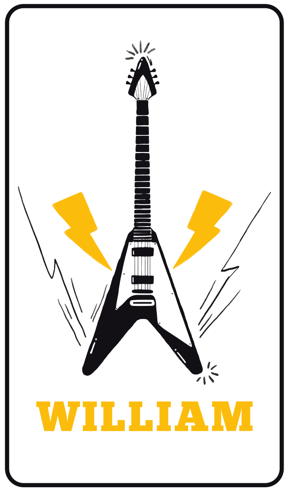 Tappeto vinile con nome arte della chitarra elettrica - TenStickers