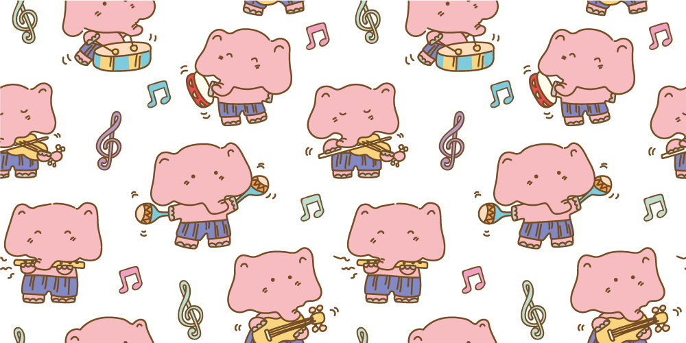 Tappeto vinile per bambini musicisti elefanti giocosi - TenStickers