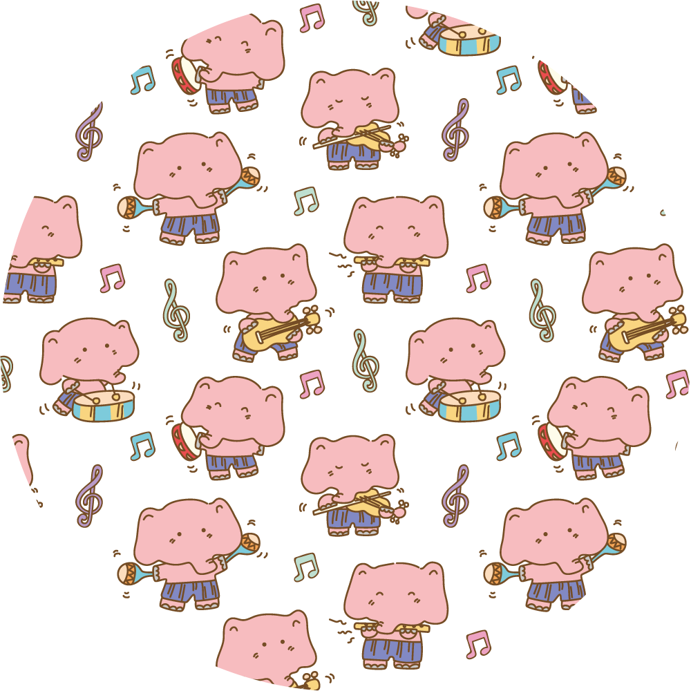 Tappeto vinile animali elefante musicale divertente - TenStickers