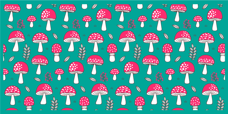 Tappeto vinile natura motivo vibrante di funghi - TenStickers