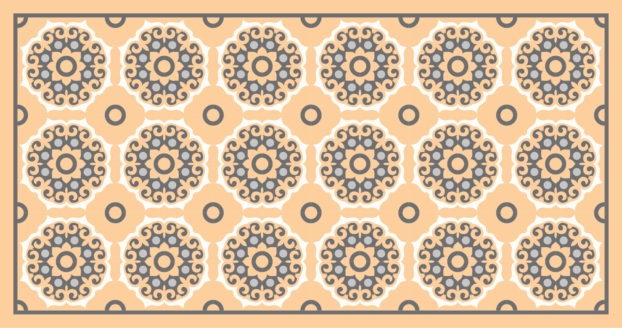 Tappeto vinile piastrelle motivo mandala geometrico - TenStickers