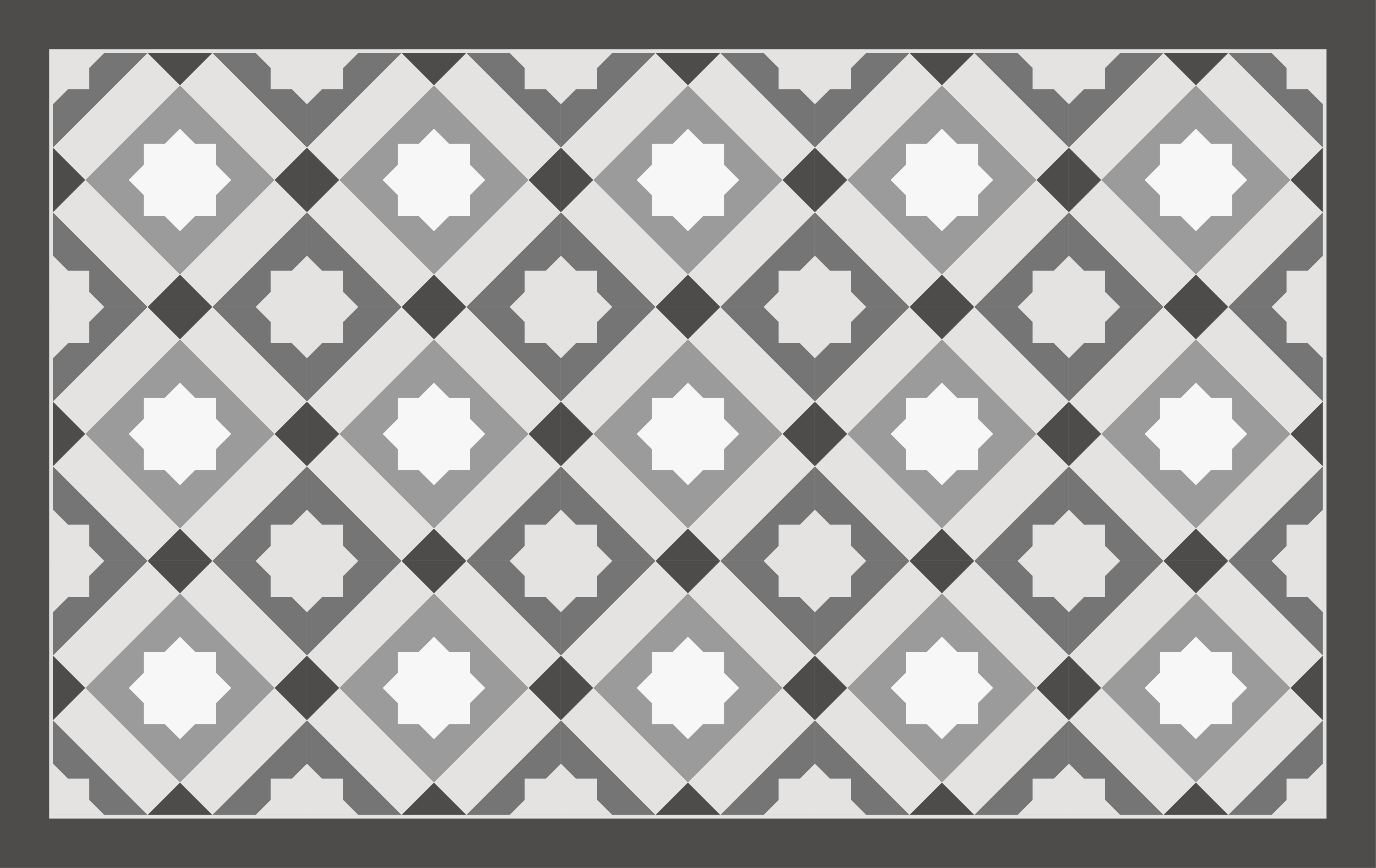 Tappeto vinile mosaico piastrelle stellate grigie - TenStickers