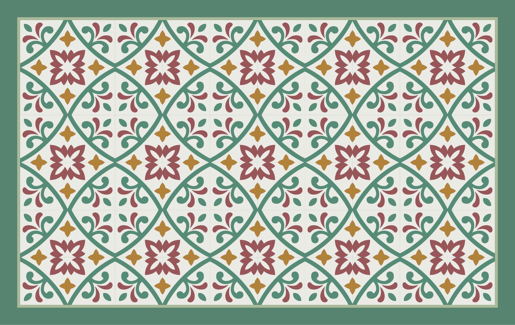 Tappeto pvc cucina elegante mosaico floreale - TenStickers