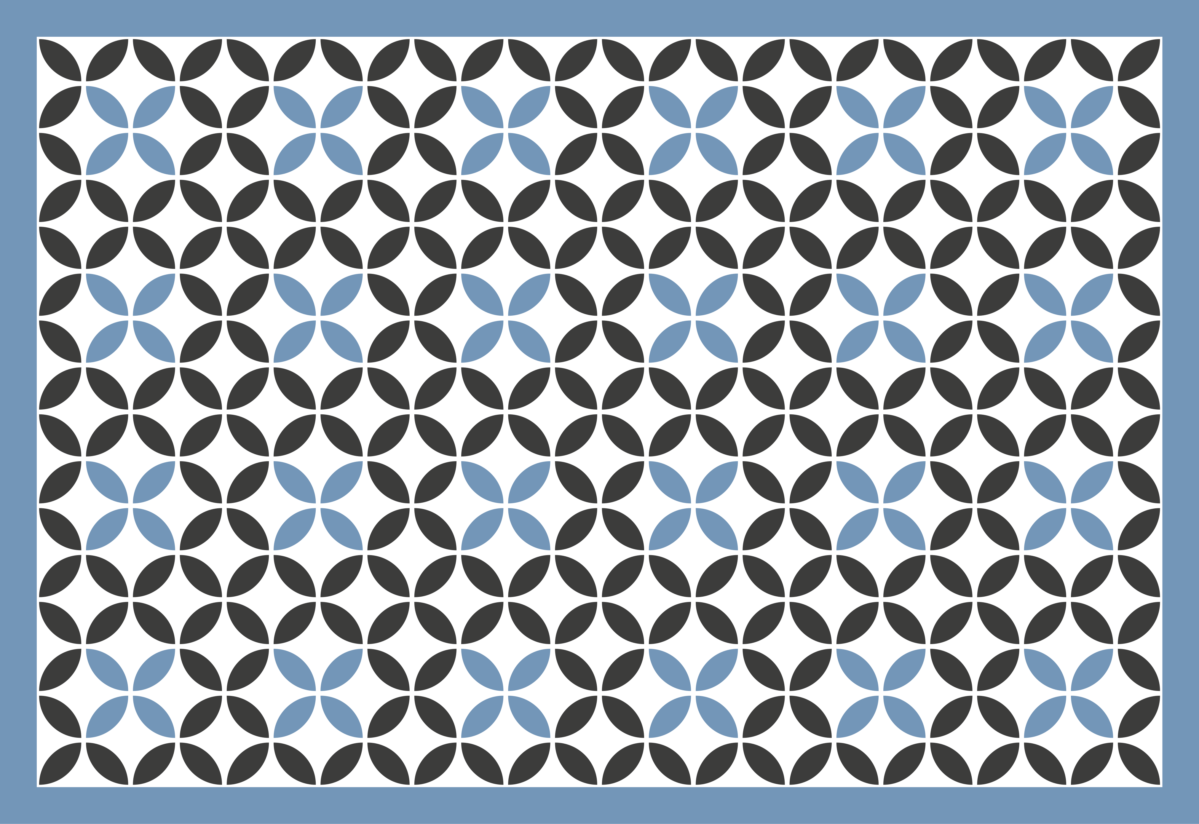 Tappeto vinile geometrico motivo circolare blu - TenStickers