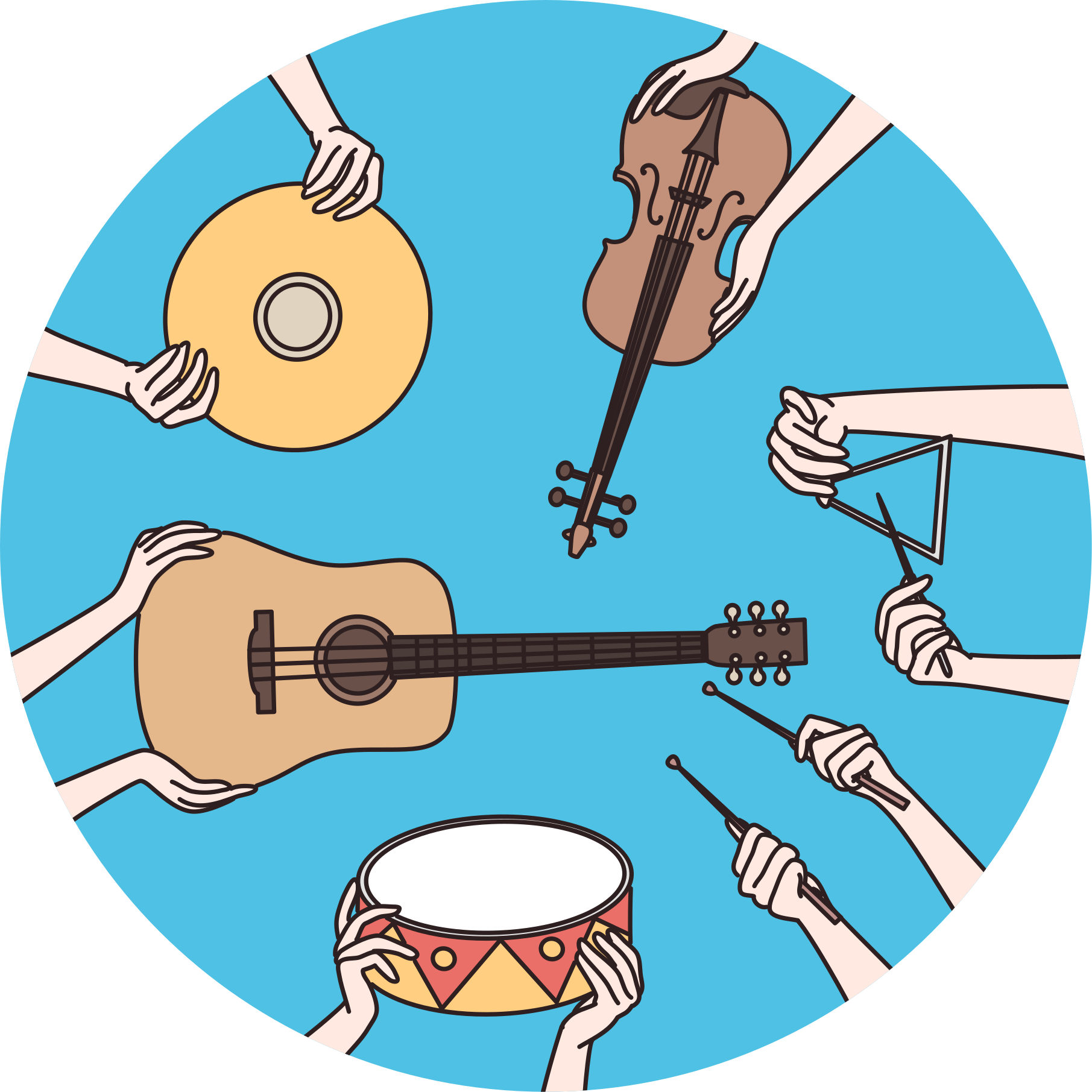 Tappeto vinile per bambini motivo delle mani musicali - TenStickers