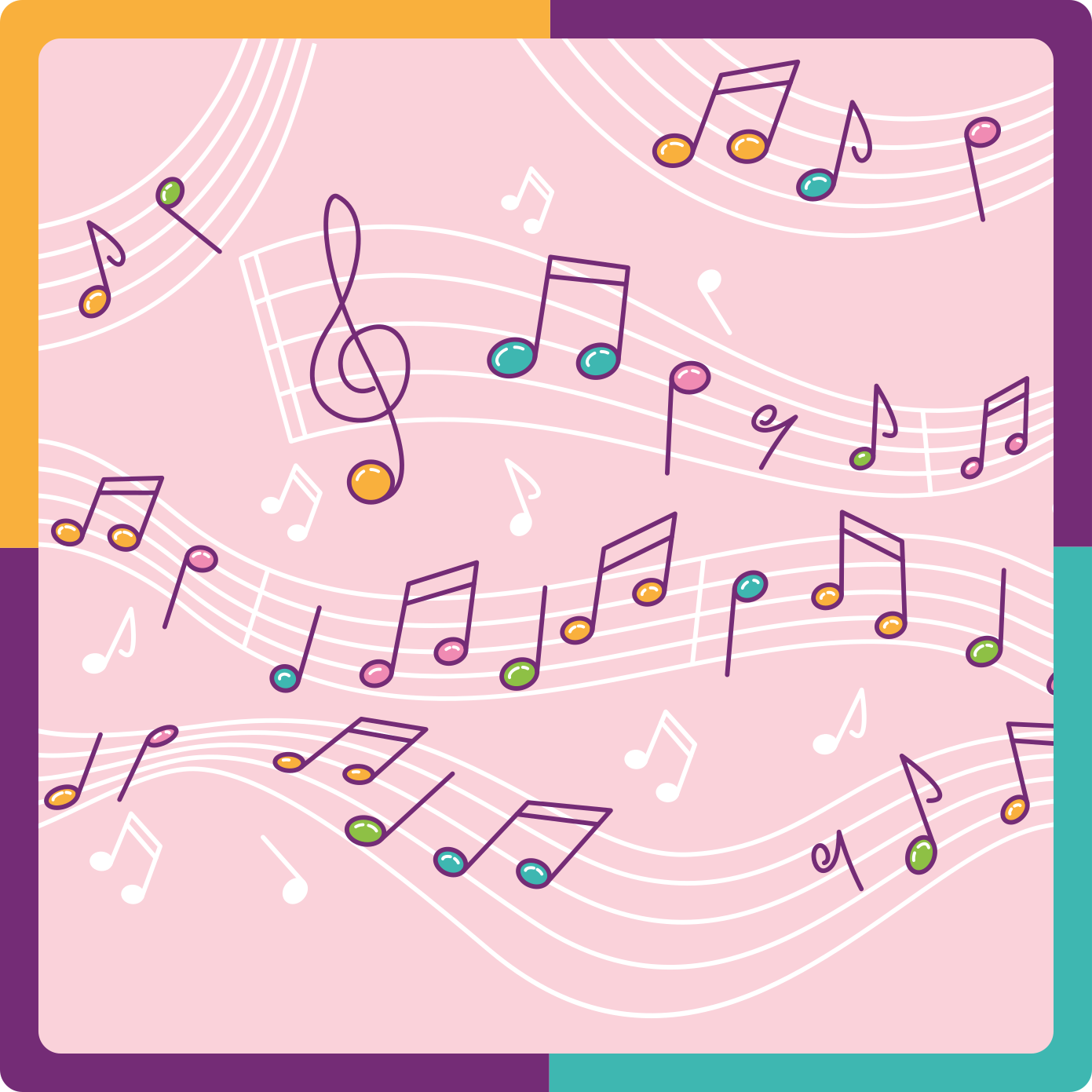Tappeto vinile per ragazzi tema di note melodiche - TenStickers