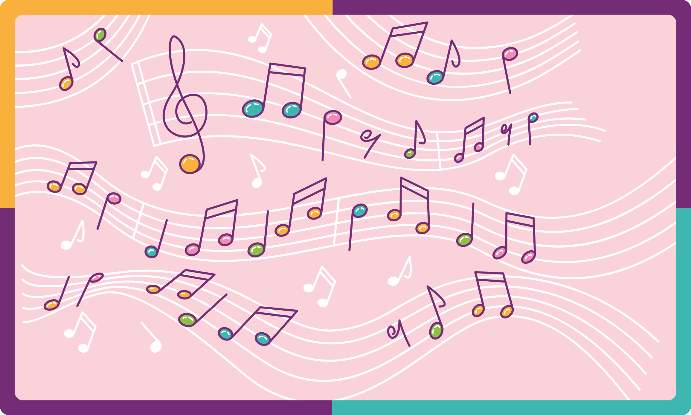 Tappeto vinile per ragazzi flusso di note melodiche - TenStickers