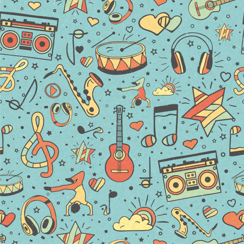 Tappeto vinile per bambini simboli musicali giocosi - TenStickers