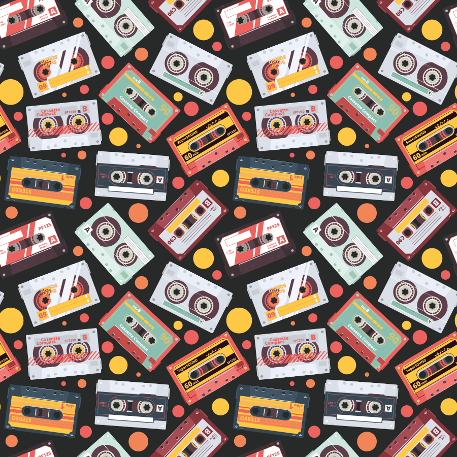 Tappeto vinile motivi stile cassette retrò - TenStickers