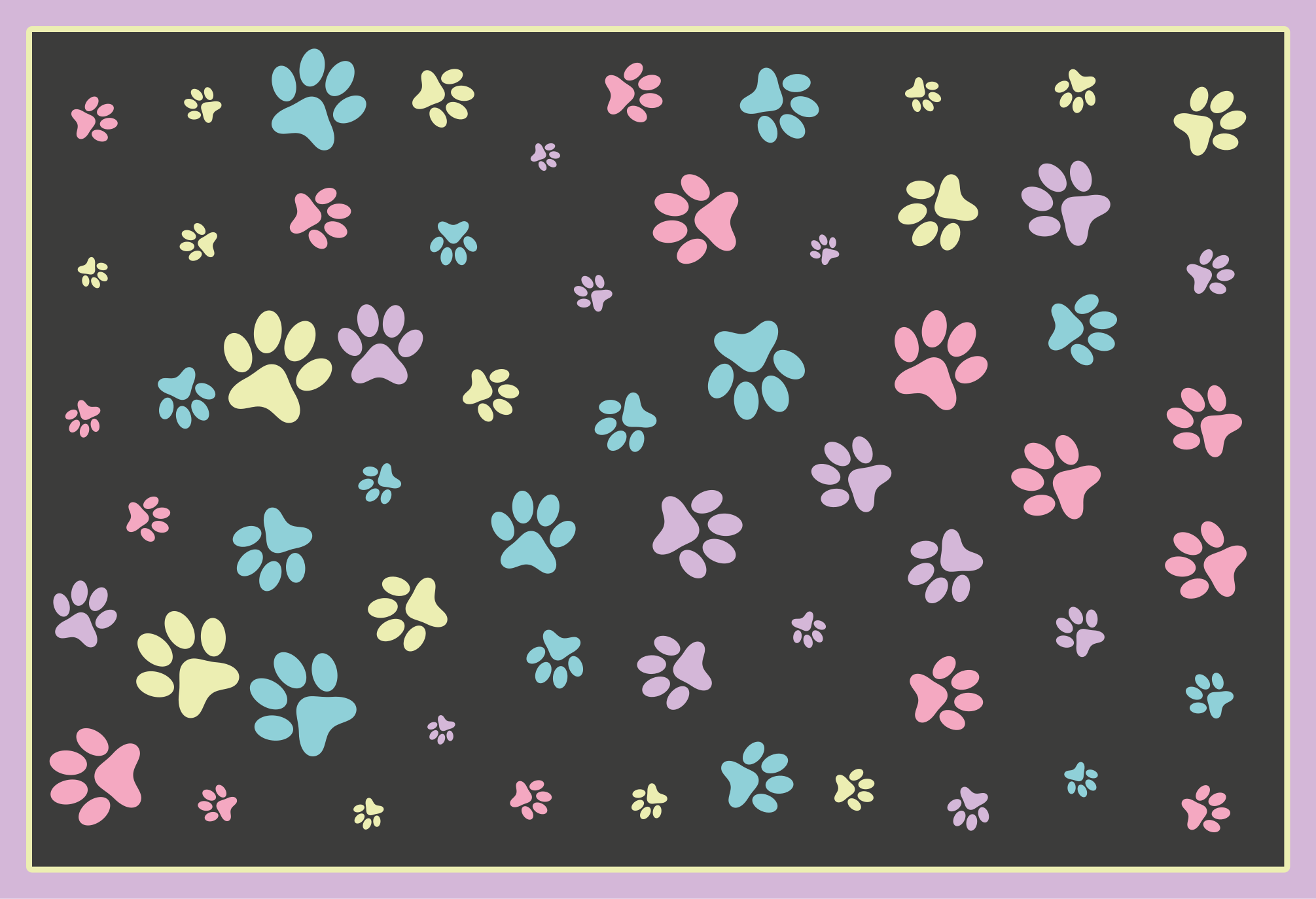 Tappeto vinile stampa animale impronte di zampe colorate - TenStickers