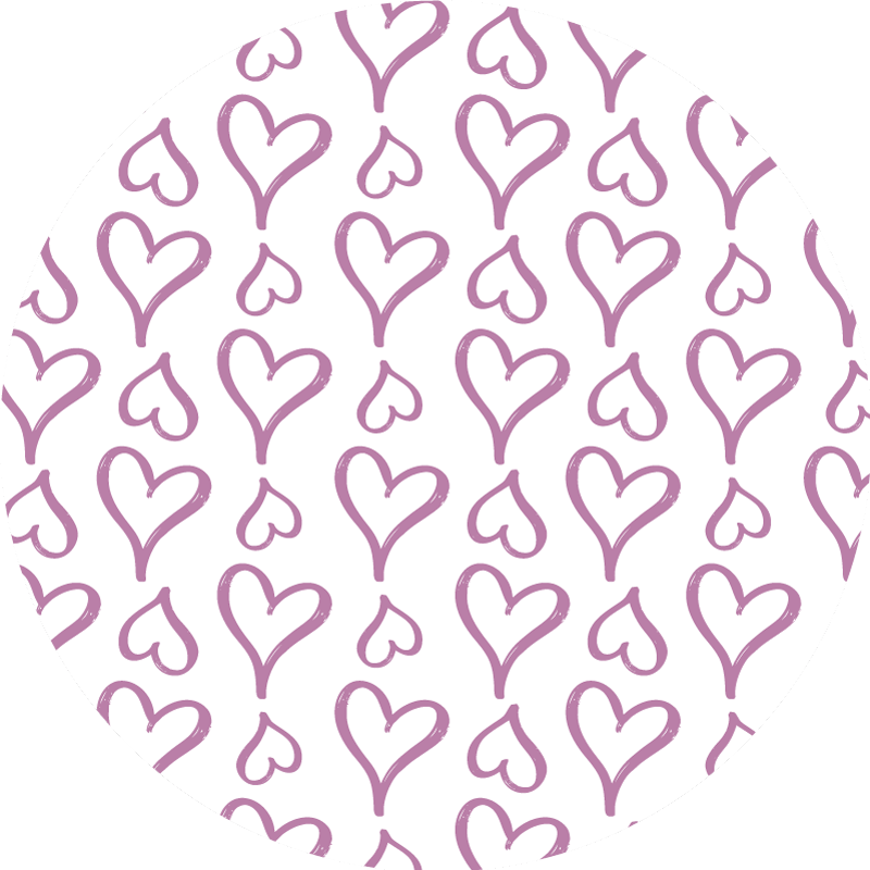 Tappeto vinile motivi cuore rosa - TenStickers