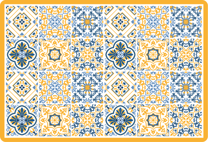 Tappeto vinile piastrelle composizioni di mosaici vivaci - TenStickers