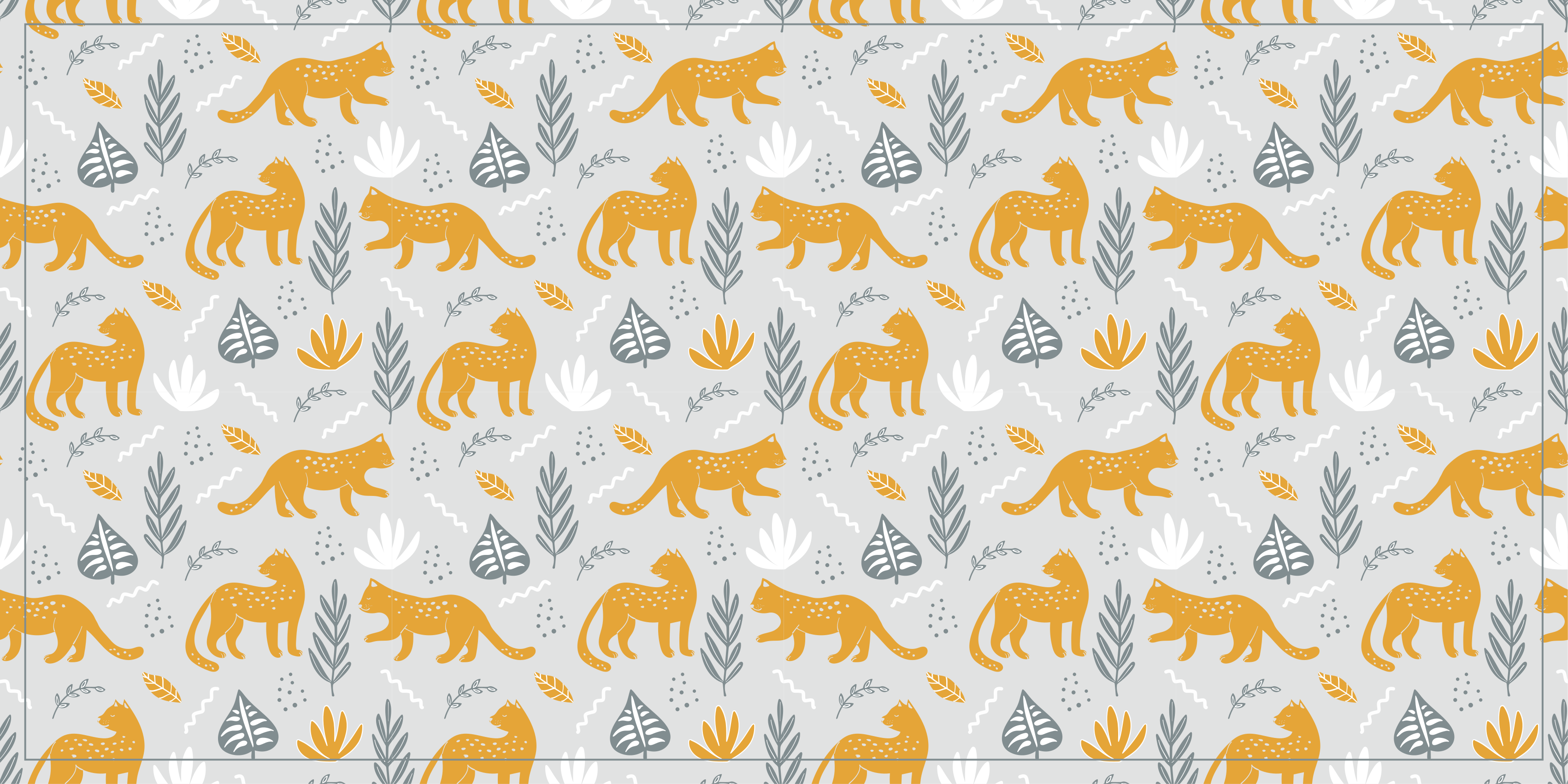 Tappeto vinile animali modello di gatti selvatici - TenStickers