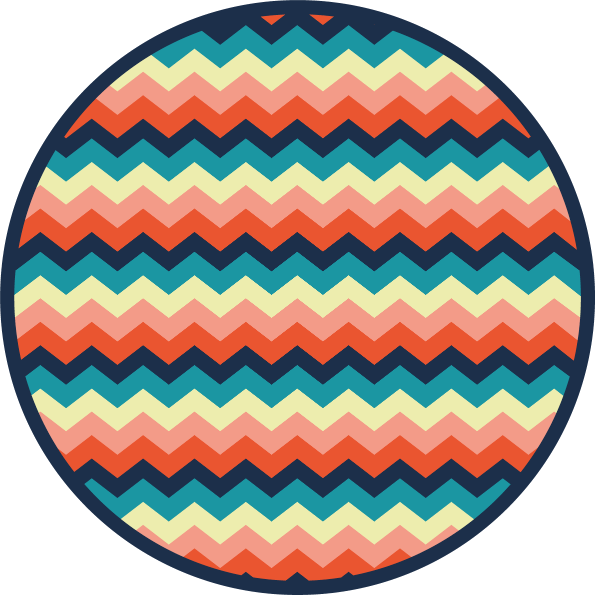 Tappeto vinile geometrico motivo a chevron colorato - TenStickers