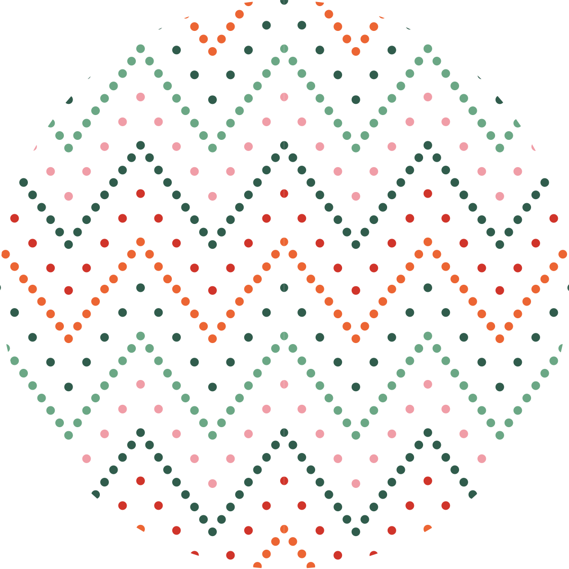 Tappeto vinile minimalista a pois colorati chevron - TenStickers
