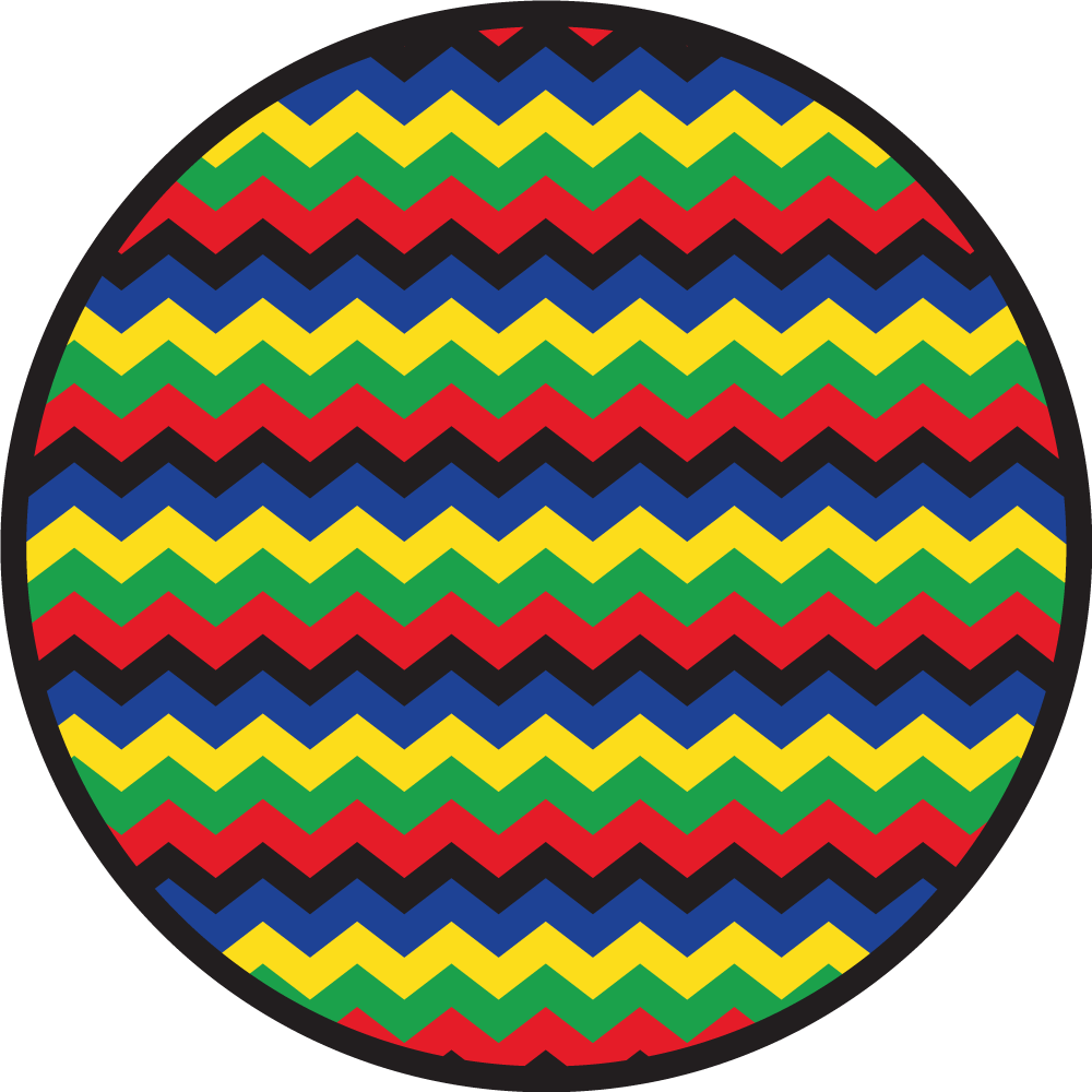 Tappeto vinile geometrico stile zigzag colorato - TenStickers
