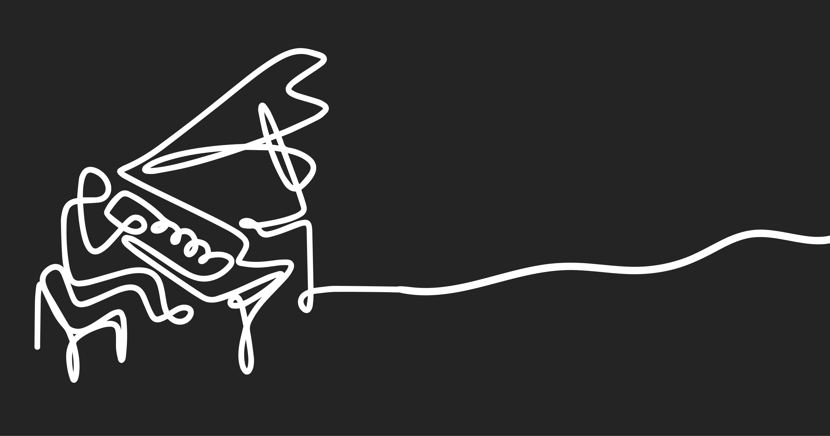 Tappeto vinile moderno disegno al tratto del pianoforte - TenStickers