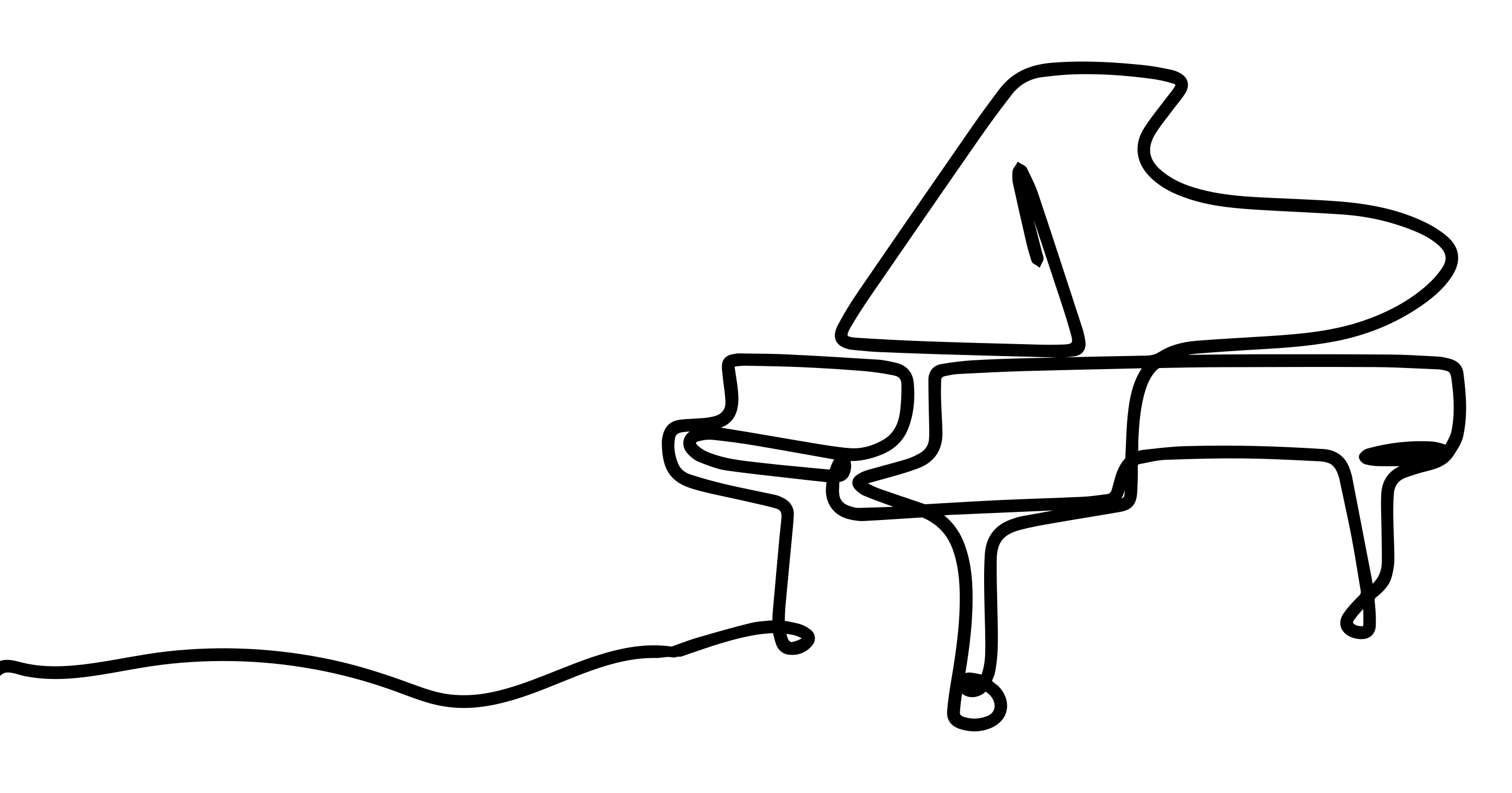 Tappeto vinile moderno illustrazione piano outline - TenStickers
