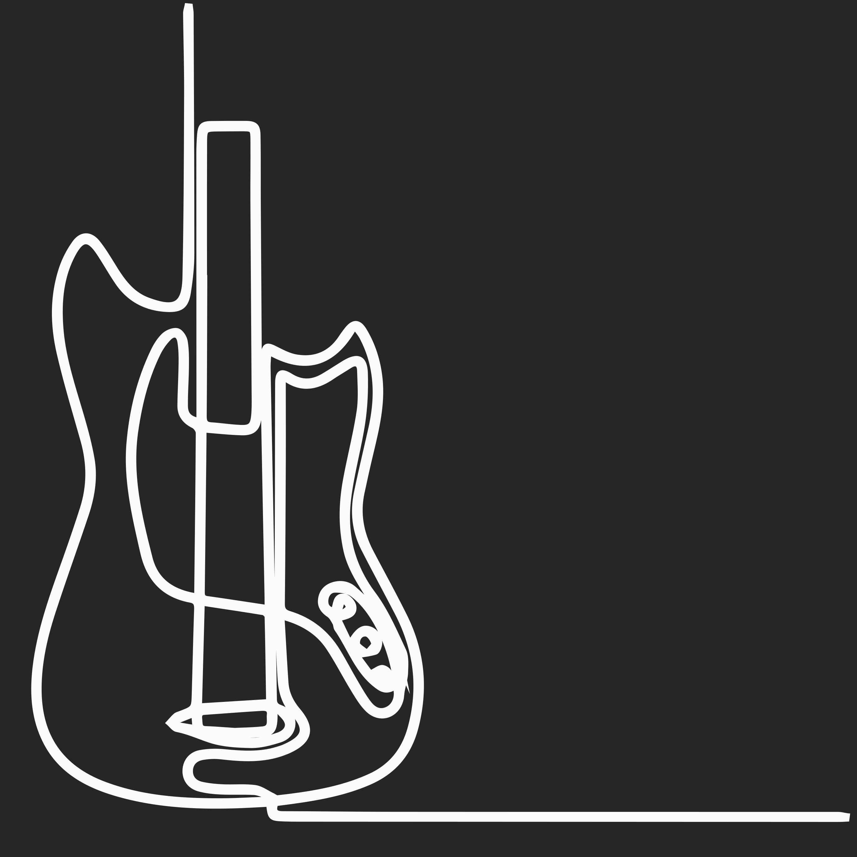 Tappeto vinile per ragazzi disegno di contorno di chitarra - TenStickers