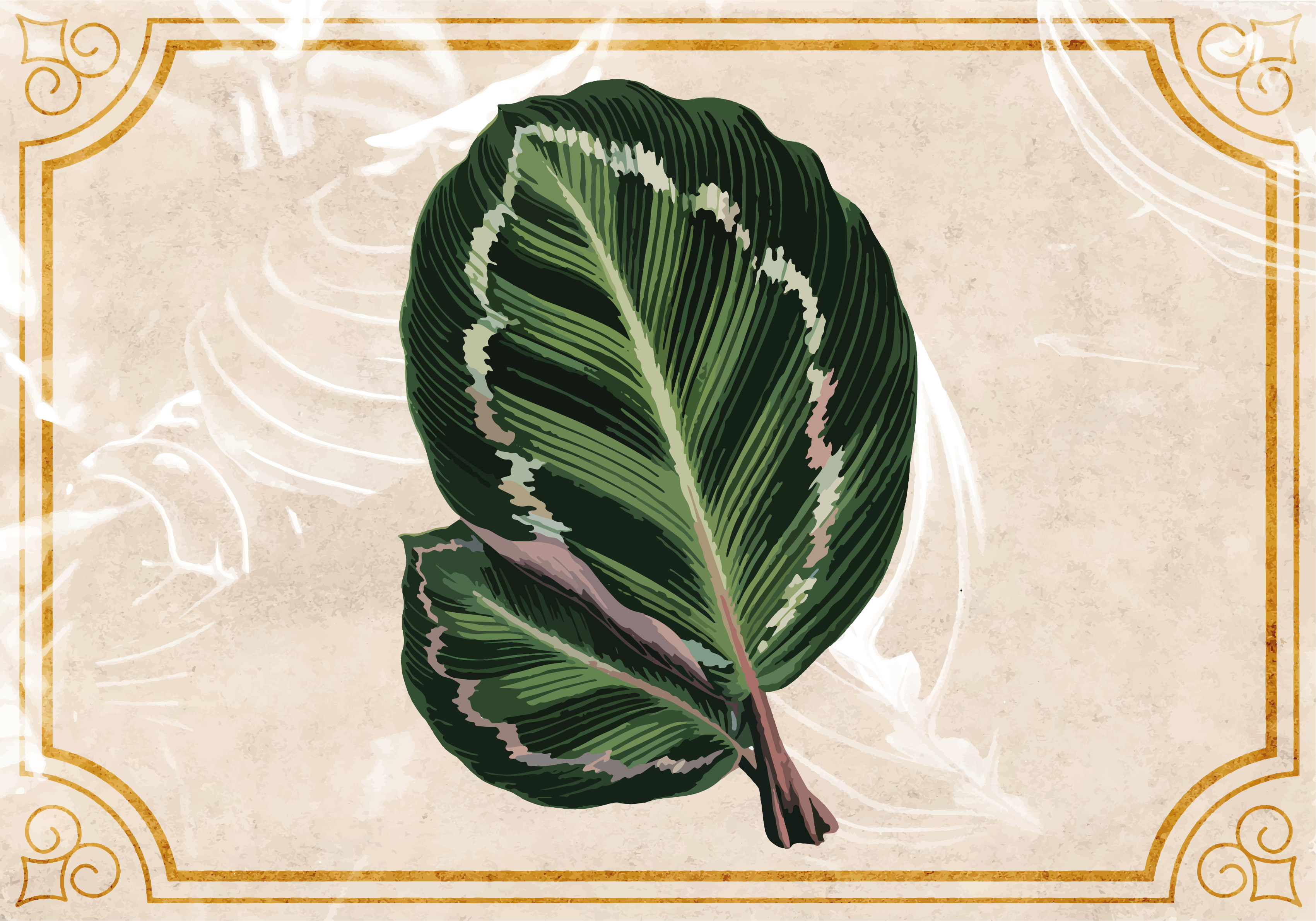 Tappeto vinile natura eleganza del motivo a foglia - TenStickers