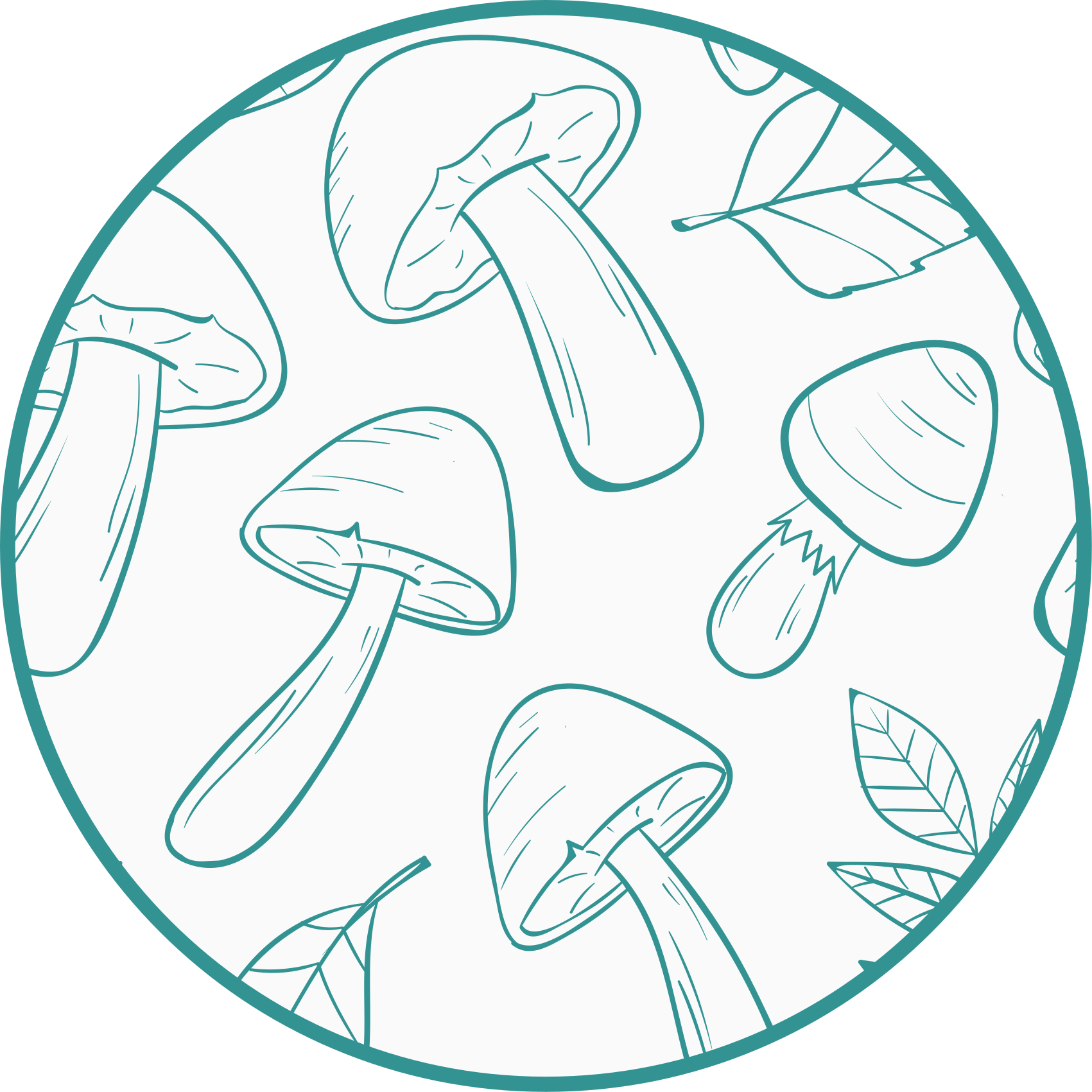 Tappeto vinile natura motivo fungo e foglia - TenStickers