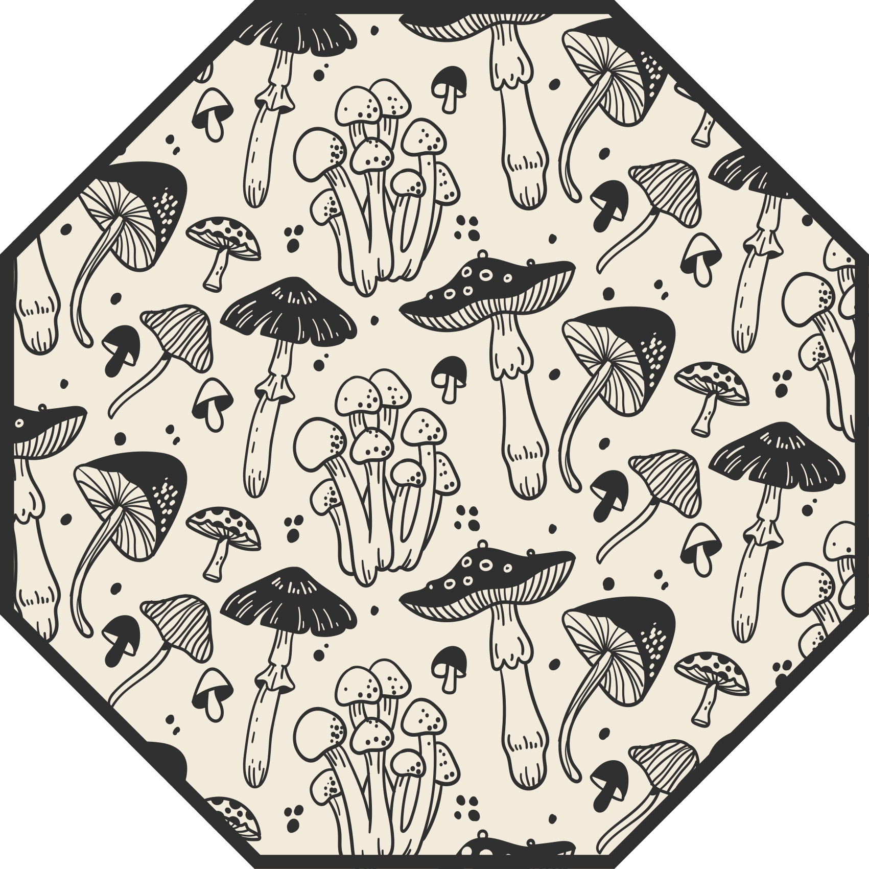 Tappeto vinile fiori regno dei funghi - TenStickers