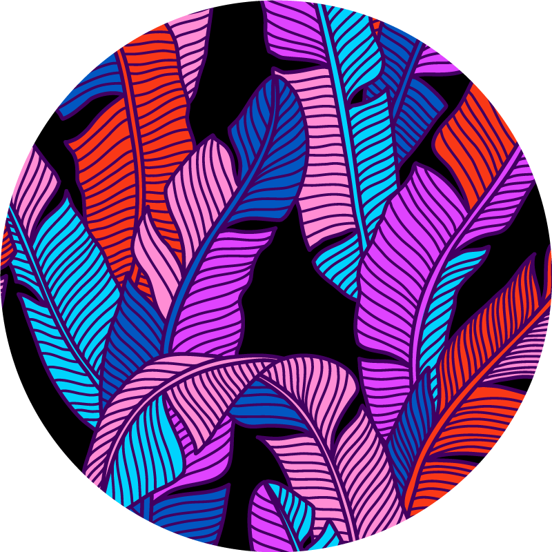 Tappeto vinile fiori elementi fogliari vivaci - TenStickers