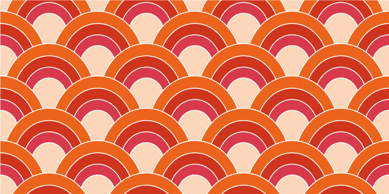 Tappeto vinile geometrico motivi ad arco colorati - TenStickers