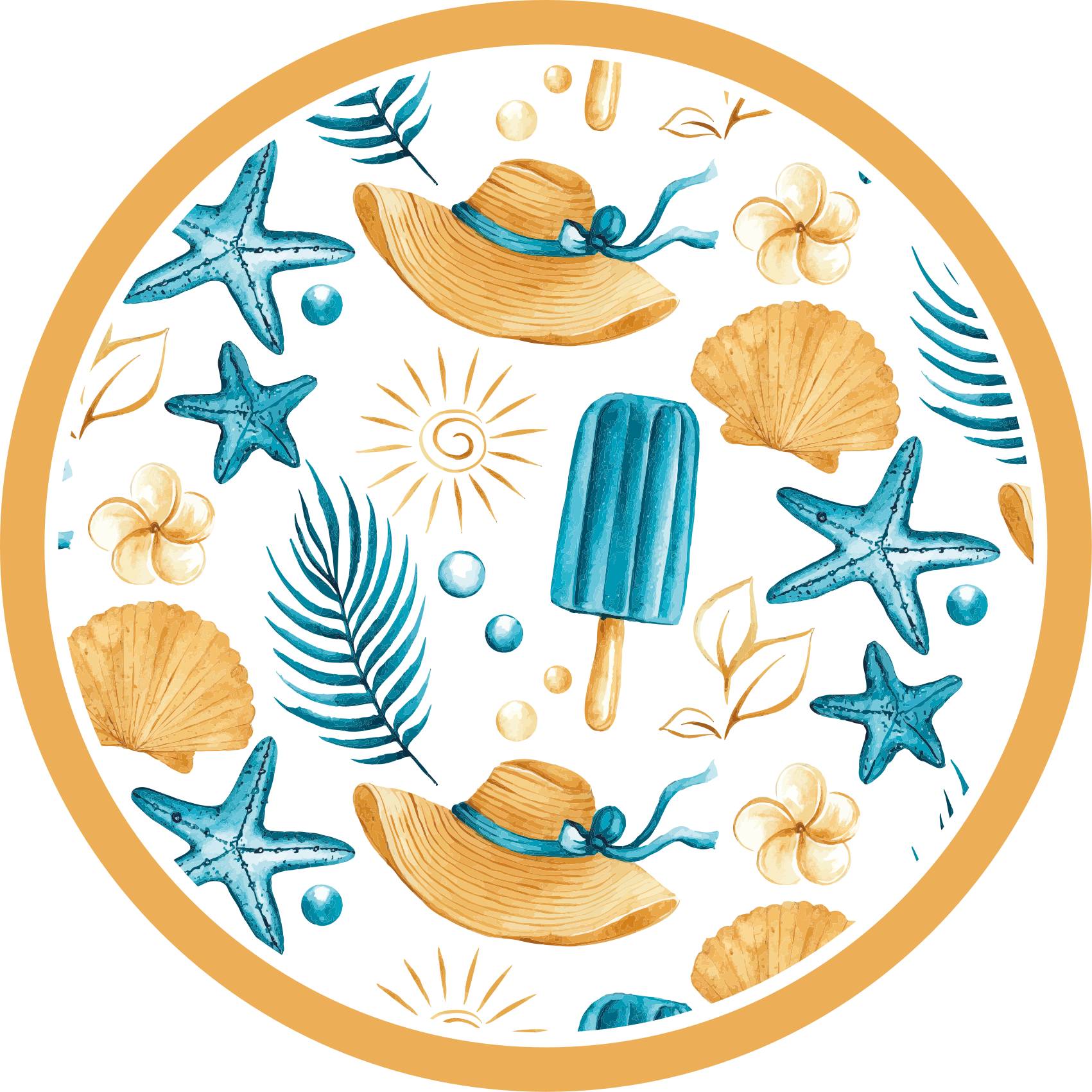 Tappeto vinile natura vibrazioni delle vacanze estive - TenStickers
