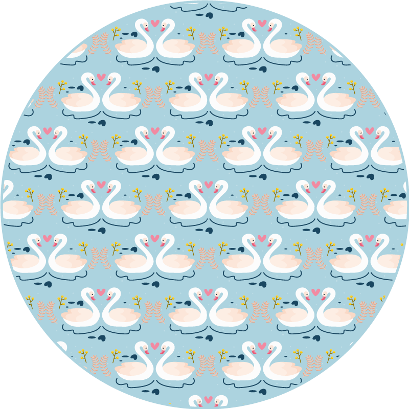 Tappeto vinile animali grazioso motivo a cigno - TenStickers