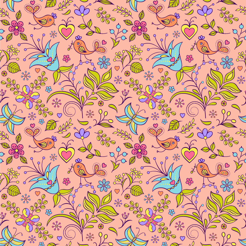 Tappeto vinile fiori motivo floreale primavera - TenStickers