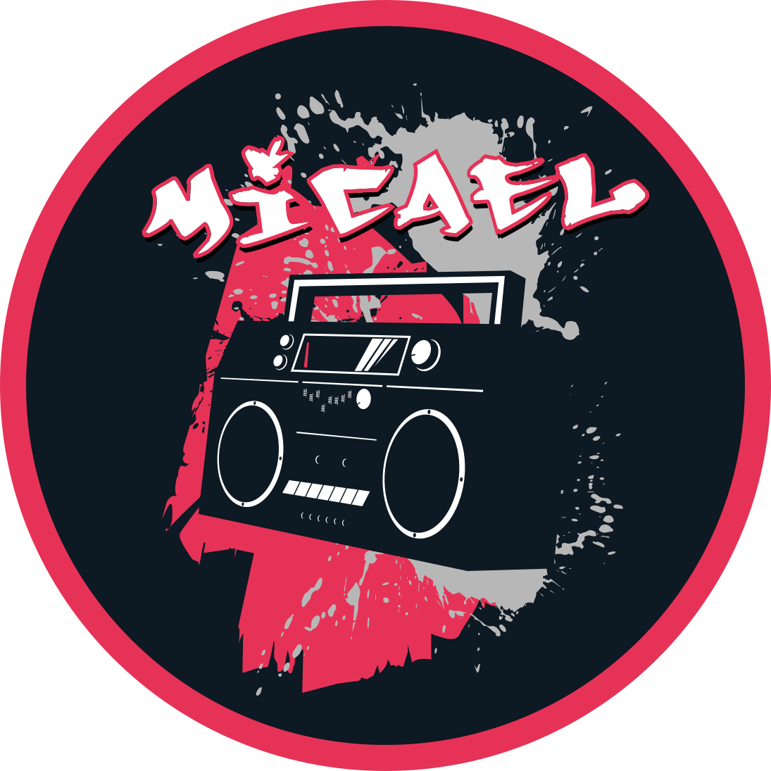 Tappeto vinile con nome tema retrò boombox - TenStickers