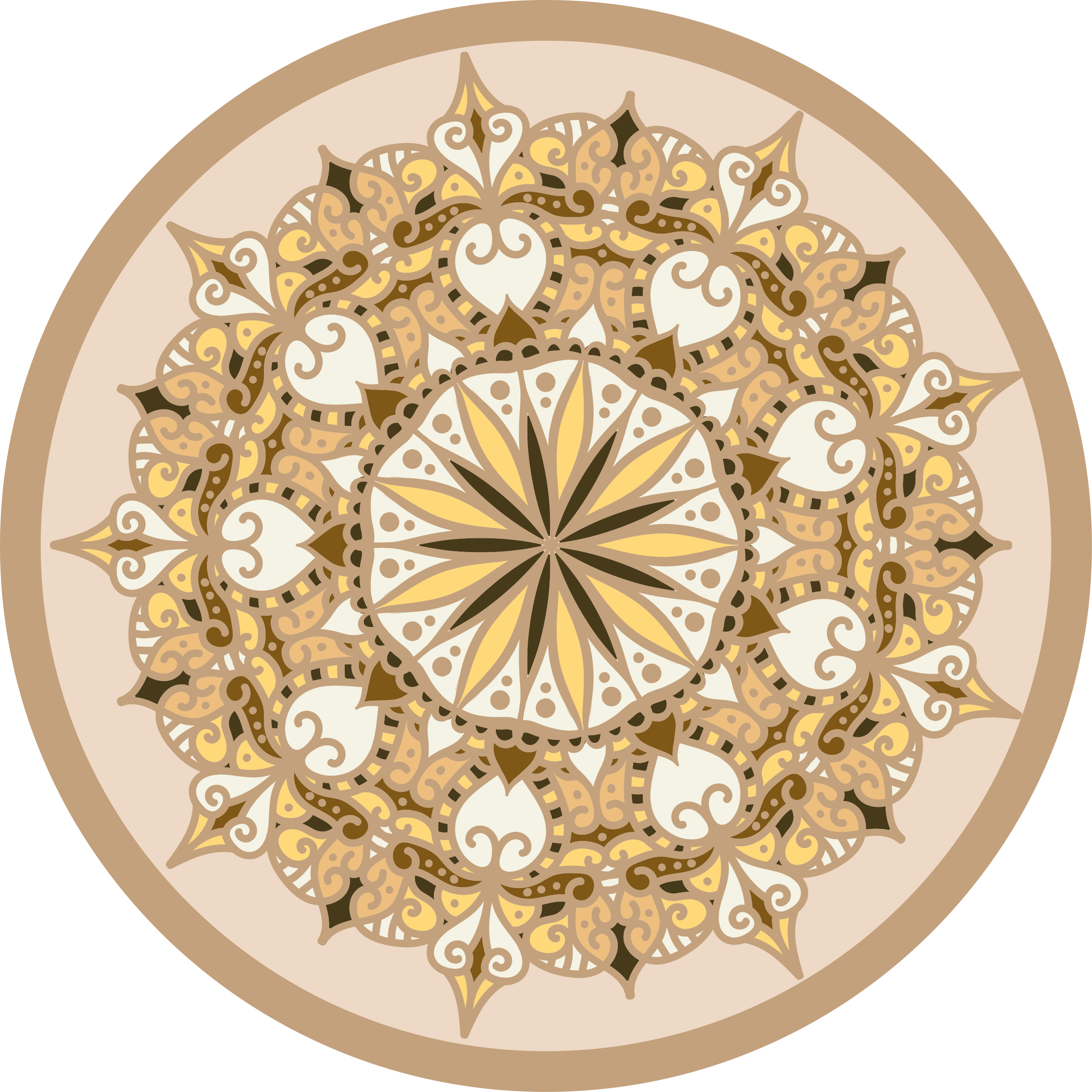 Tappeto vinile mandala mandala d'oro elegante - TenStickers
