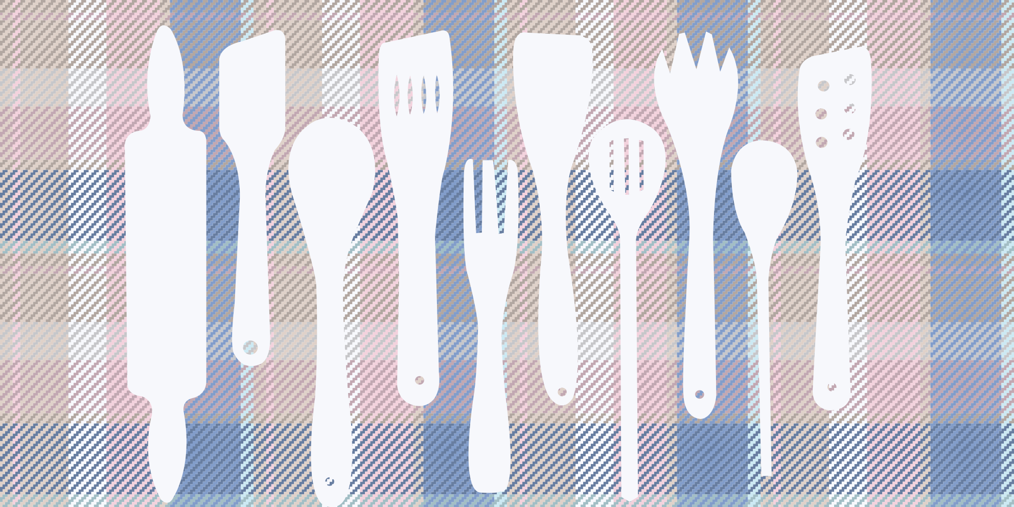 Tappeto pvc cucina sagome di utensili da cucina - TenStickers