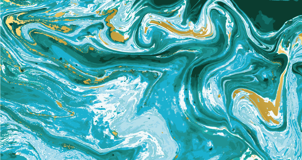 Tappeto vinile effetto marmo eleganza acquatica vorticosa - TenStickers