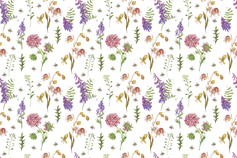 Tappeto vinile fiori composizione fiori vibranti - TenStickers