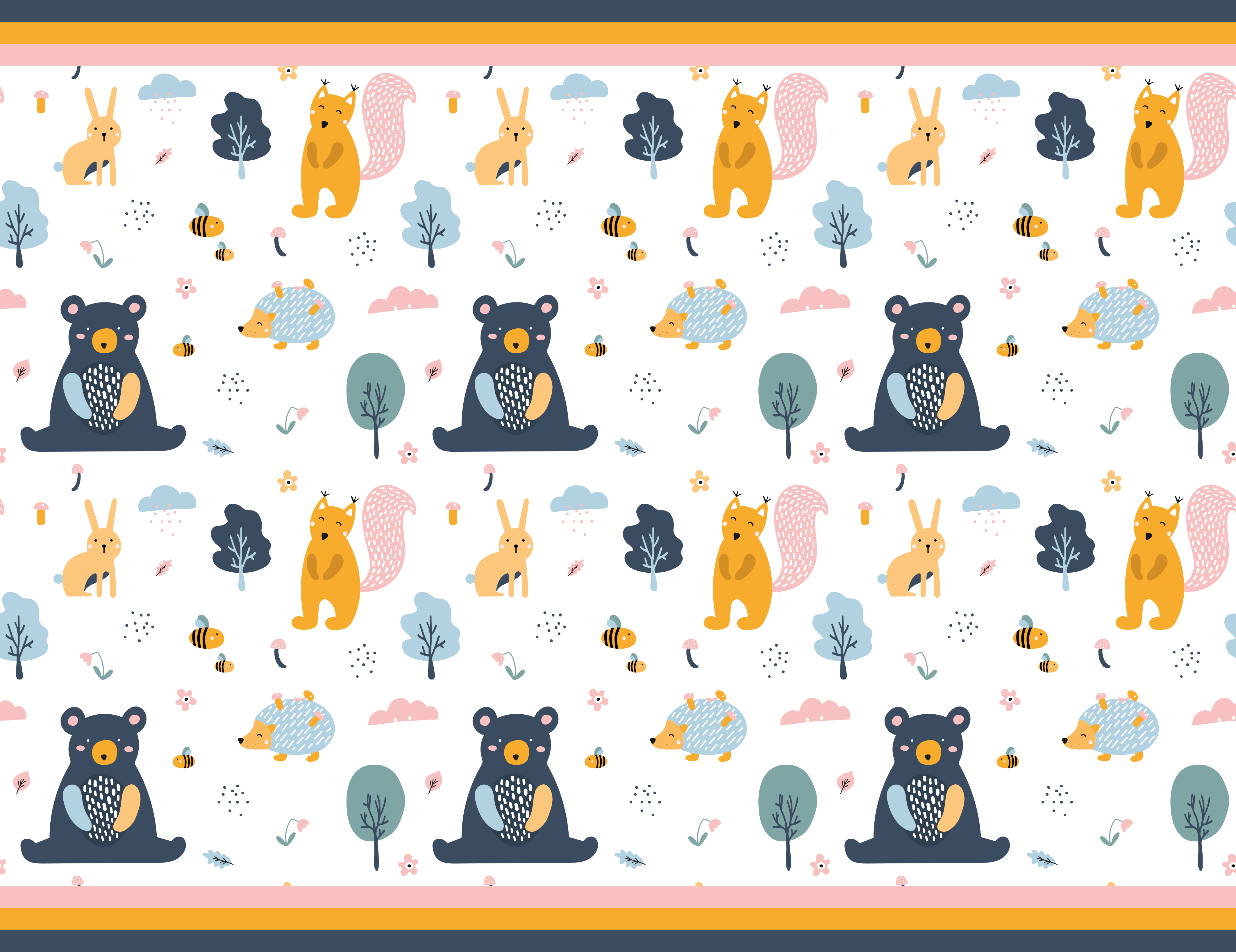 Tappeto vinile per bambini amici della foresta scandinava - TenStickers