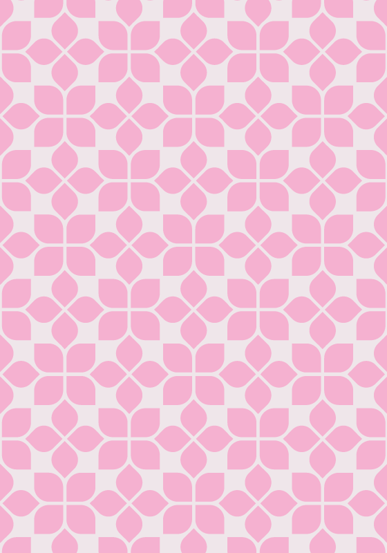 Tappeto vinile mosaico piastrella floreale rosa - TenStickers
