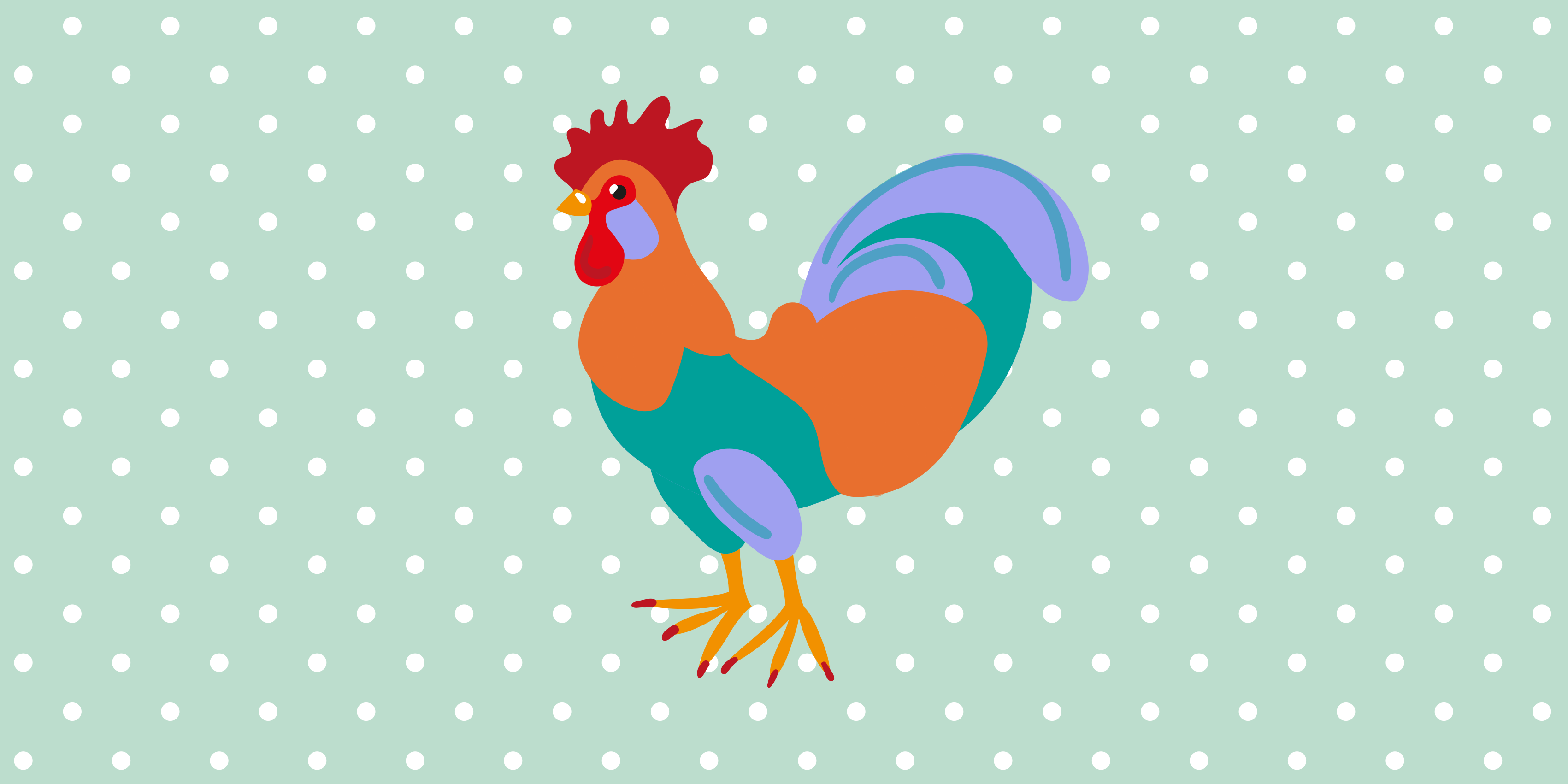 Tappeto vinile animali opera d'arte gallo vibrante - TenStickers