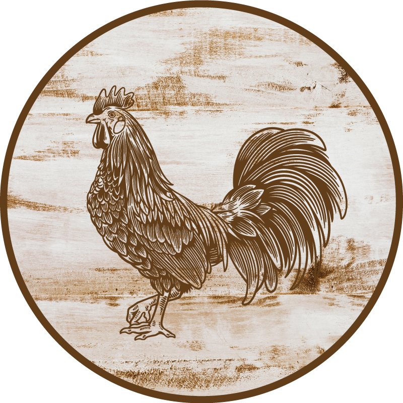 Tappeto vinile animali illustrazione di gallo d'epoca - TenStickers