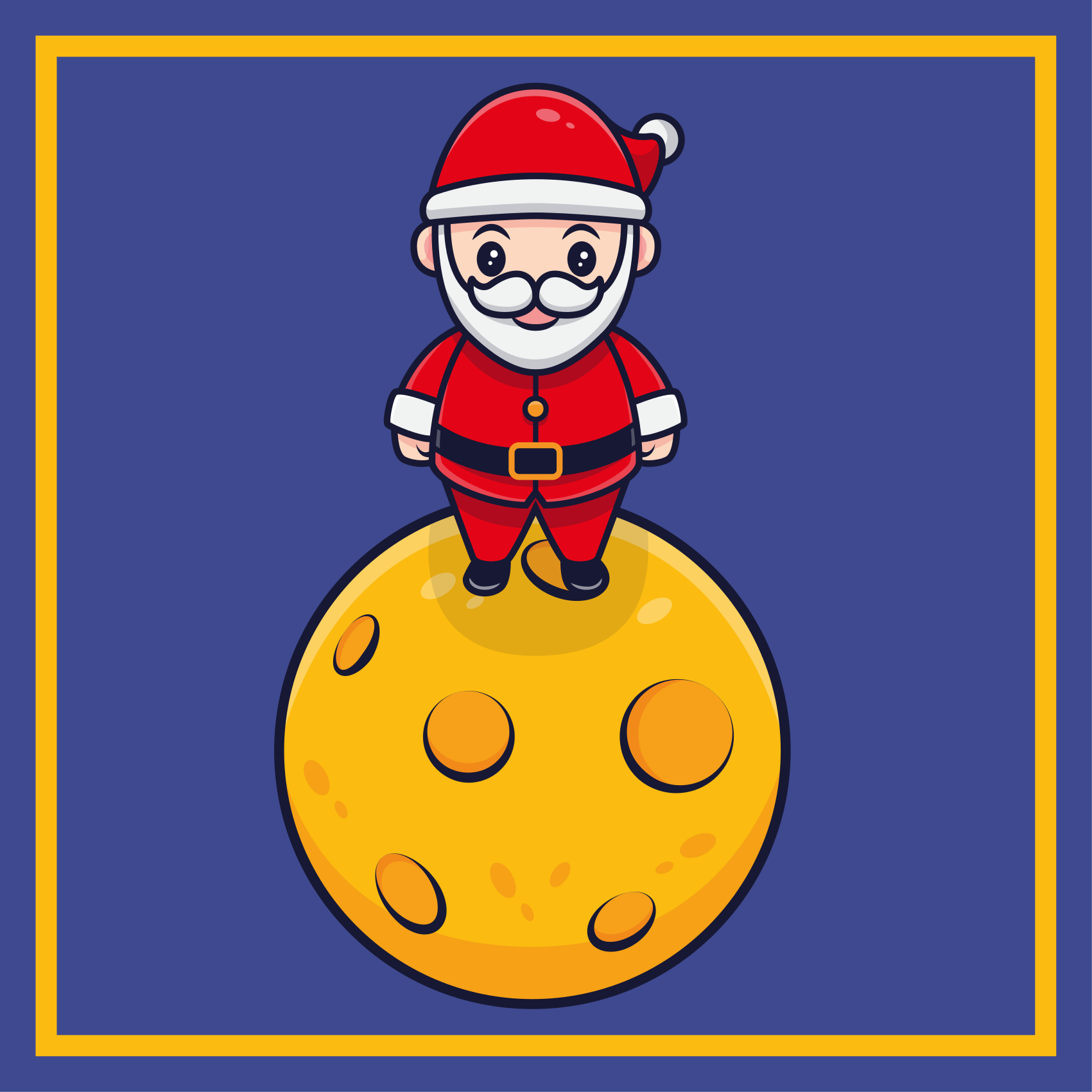 Tappeto vinile Halloween babbo natale sulla luna - TenStickers