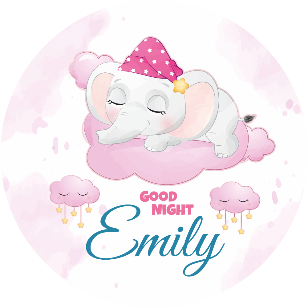 Tappeto vinile con nome sogno di elefante assonnato - TenStickers