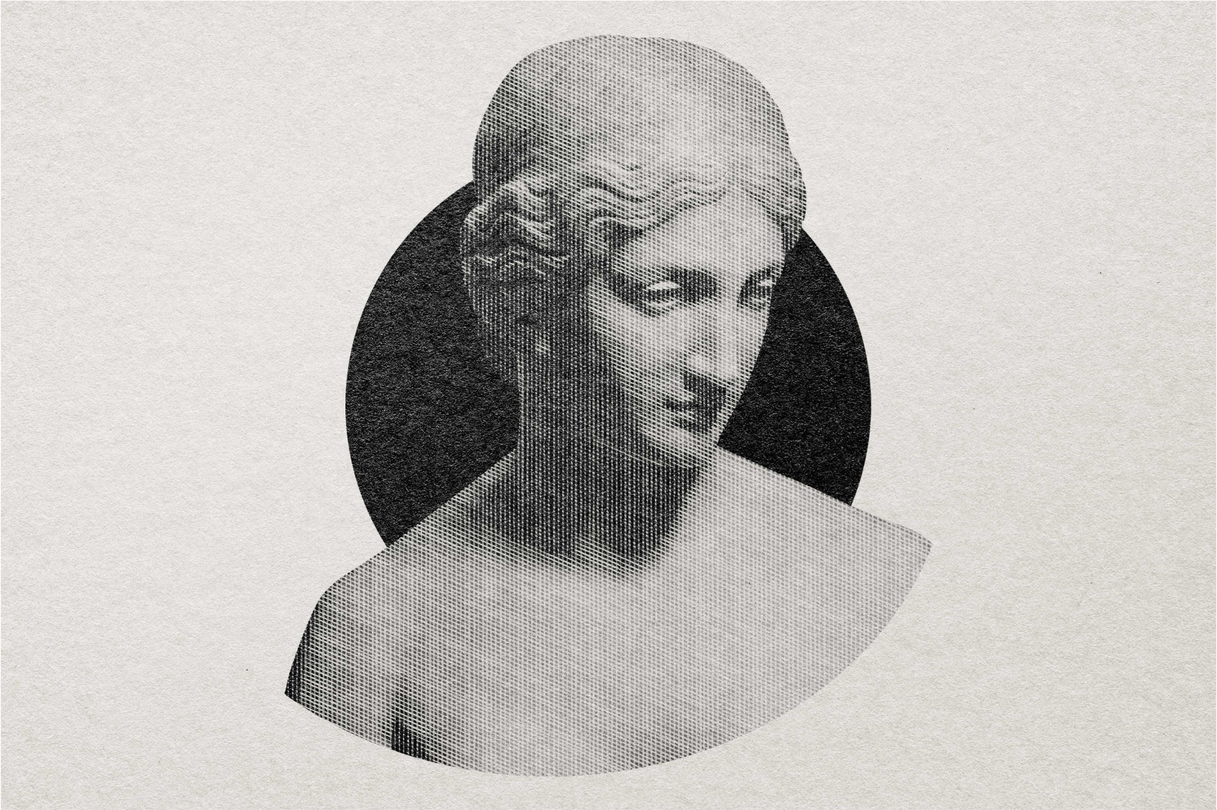 Tappeto vinile minimalista profilo di scultura classica - TenStickers