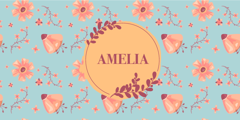 Tappeto vinile con nome composizione floreale - TenStickers