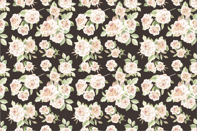 Tappeto vinile fiori motivo floreale rose - TenStickers