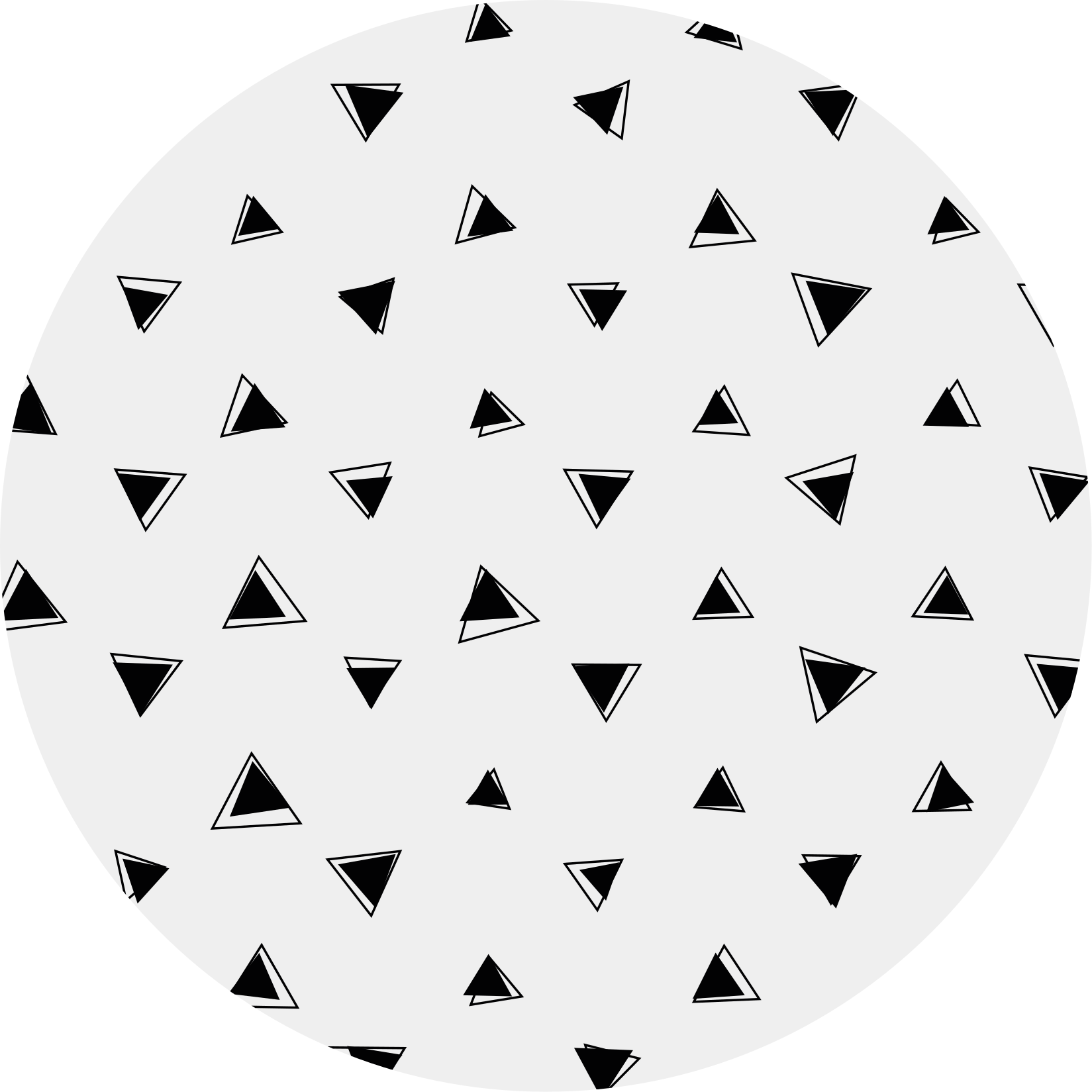 Tappeto vinile geometrico triangoli neri monocromatici - TenStickers