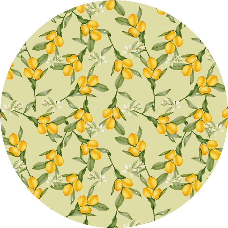 Tappeto pvc cucina motivo a fiori di agrumi - TenStickers