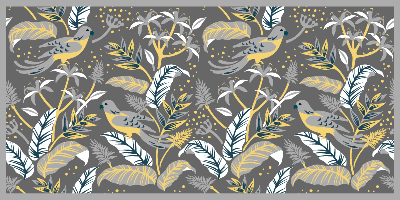 Tappeto vinile fiori stampa di vegetazione tropicale - TenStickers